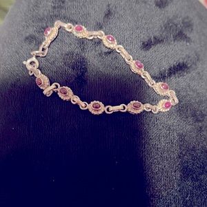 Stamped 925 Sterling and authentic Ruby Bracelet